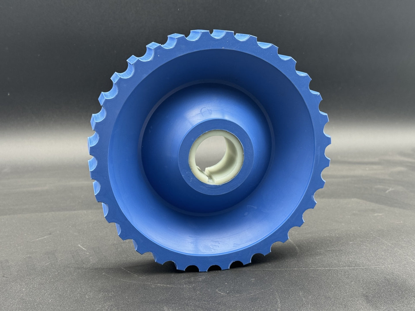 Blue Solid Maja Pressure Roller Wheel w/ Round 32mm Dia. Bore Nylon Hub w/ 6mm Keyway