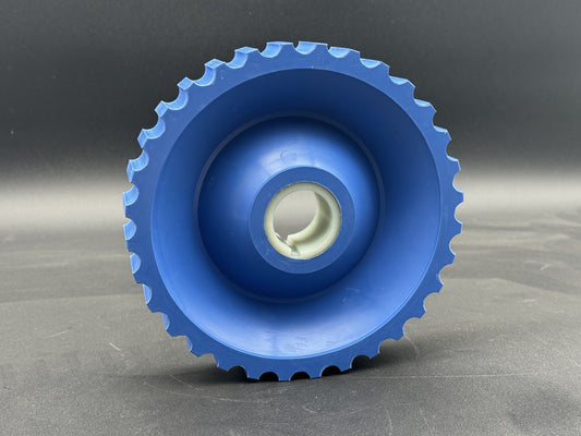 Blue Solid Maja Pressure Roller Wheel w/ Round 32mm Dia. Bore Nylon Hub w/ 6mm Keyway