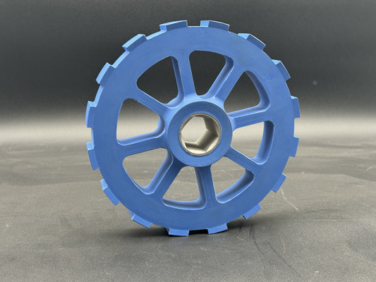 Blue Spoked Townsend Pressure Roller Wheel w/ SS Hex Hub